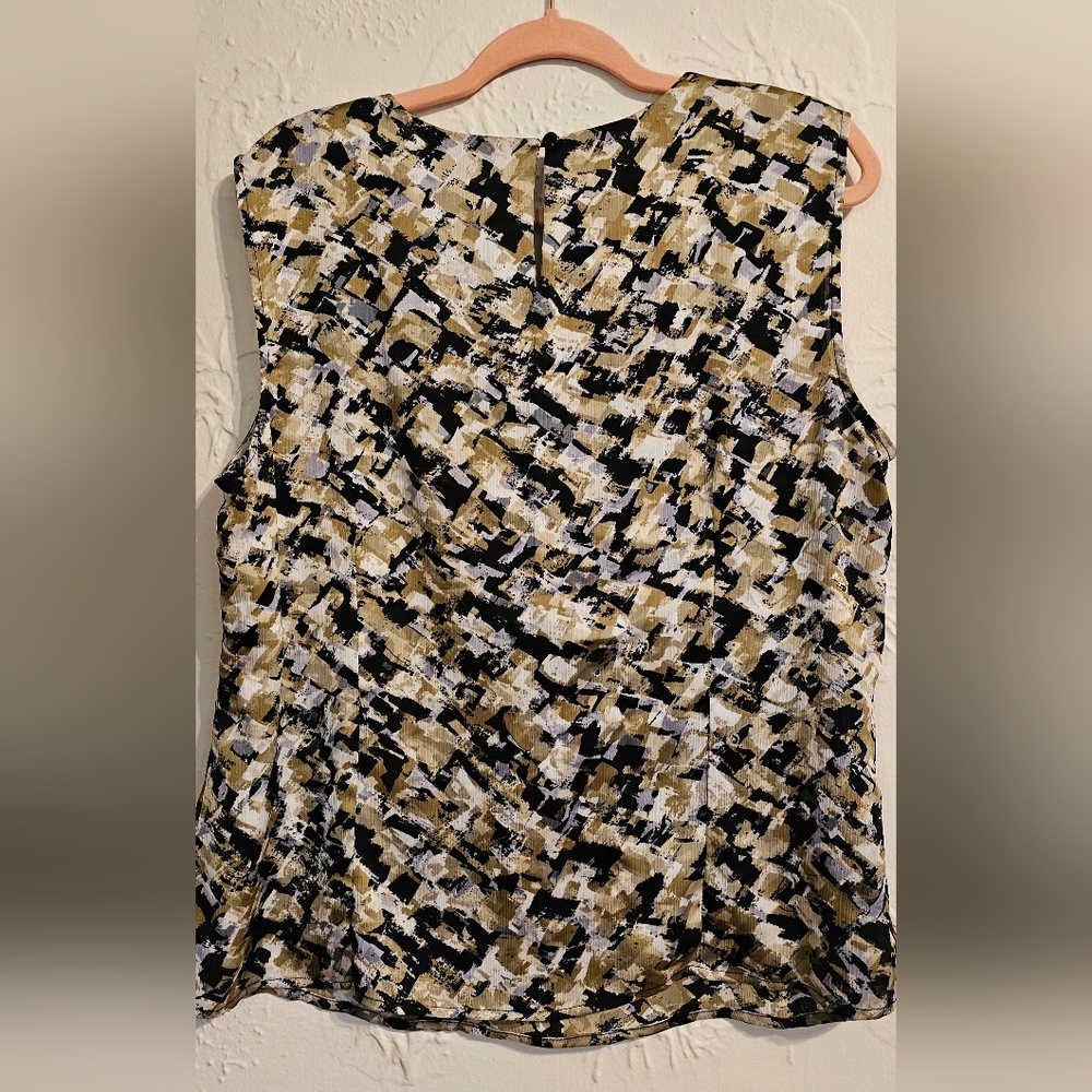 KASPER Print Cowl Neck Sleeveless Women's Top XL - Picture 2 of 4